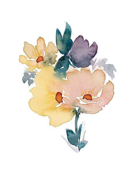 Water Colour Flower 1-2_ - Vision Arts Murals